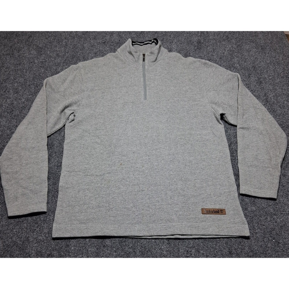 Timberland 1/4 Zip‎ Weathergear Mens Medium Gray Pullover Long Sleeve